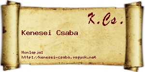 Kenesei Csaba névjegykártya