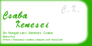 csaba kenesei business card